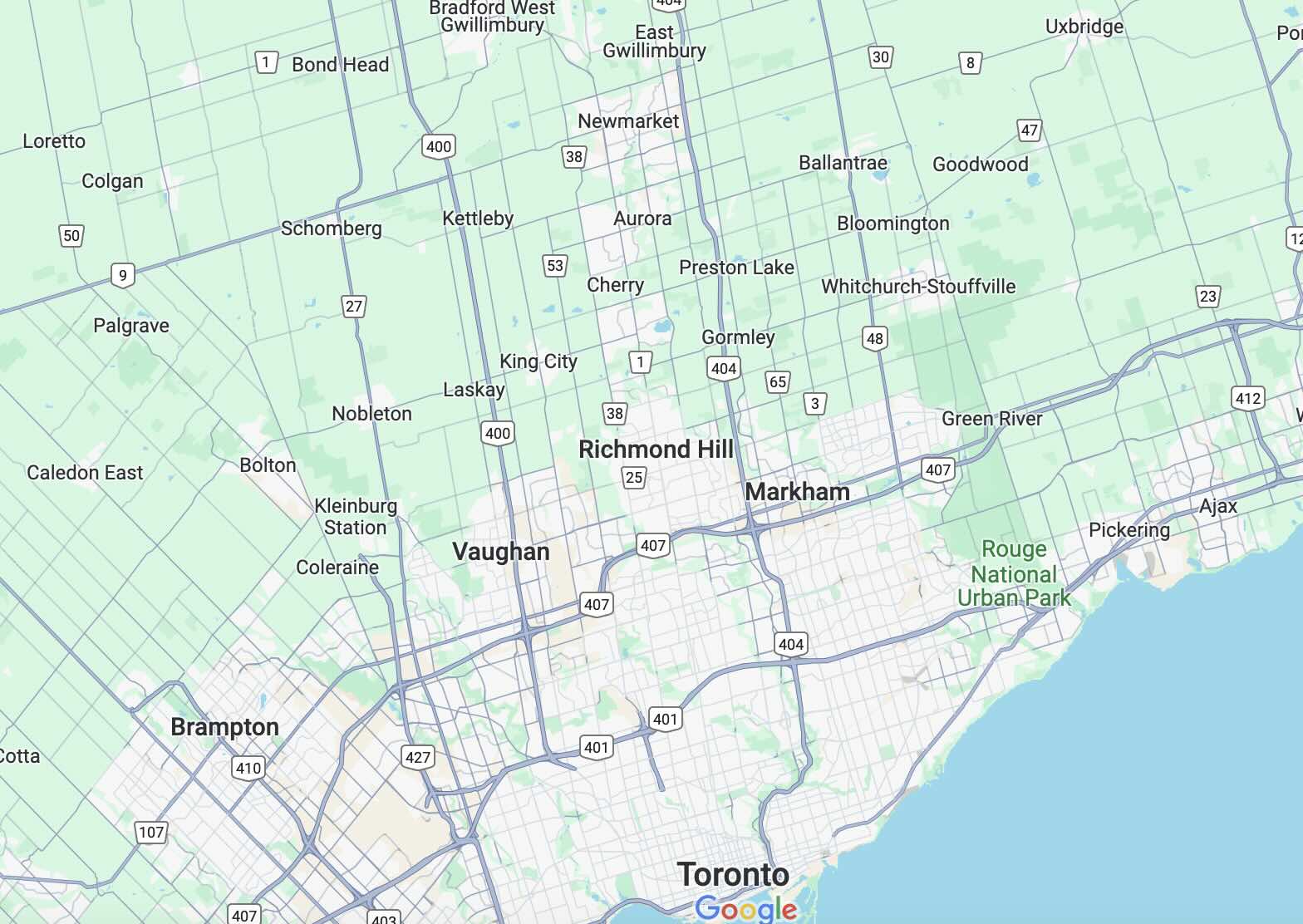 Map of Ricmond Hill Toronto and north GTA
