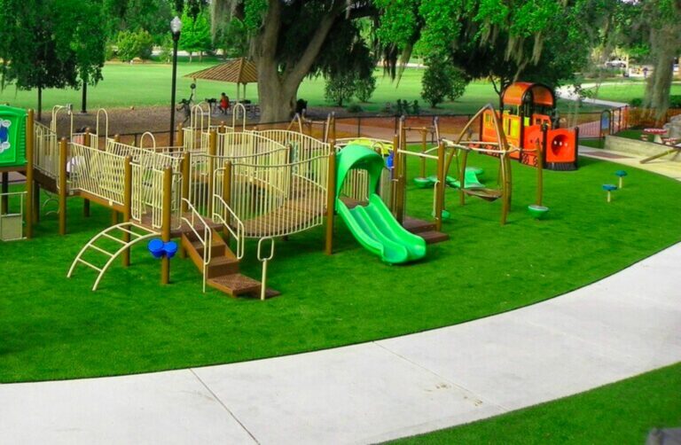 playground with artificial grass