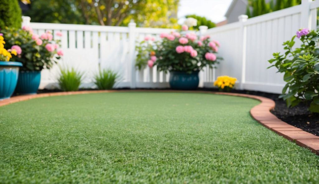 artificial turf in backyard